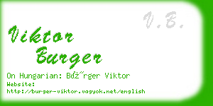 viktor burger business card